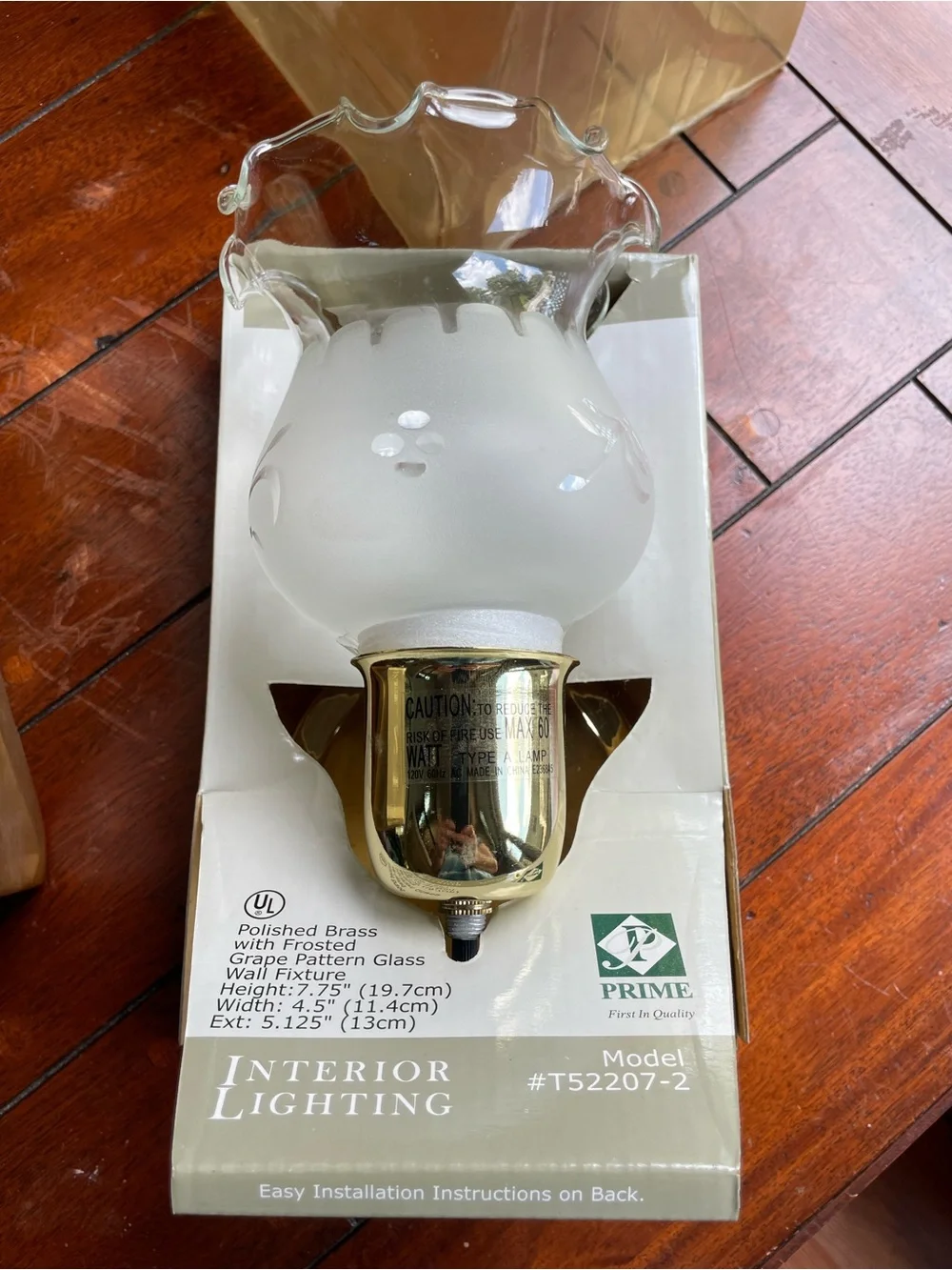 Interior Lighting Polished Brass Wall Sconce with Frosted Glass - White